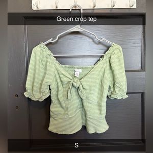 Green crop top